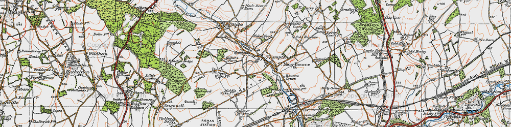 Old map of Swampton in 1919