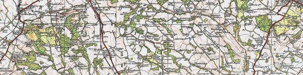 Old map of Swan Bottom in 1919