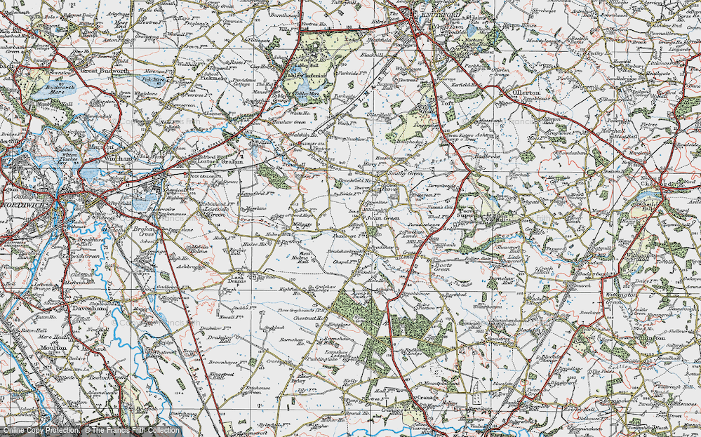 Old Map of Historic Map covering Cheadle Fm in 1923