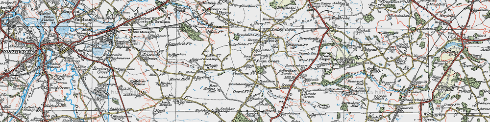 Old map of Swan Green in 1923
