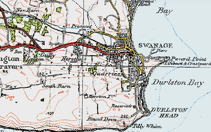 Old map of Swanage in 1919