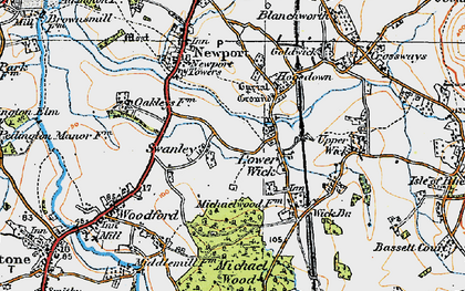 Old map of Swanley in 1919