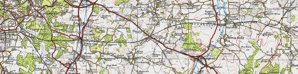 Old map of Swanley in 1920