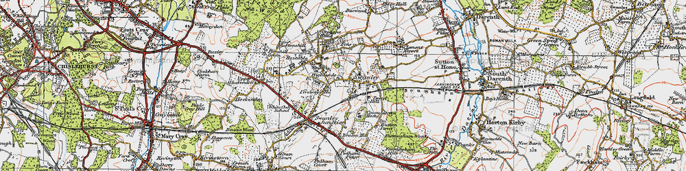Old map of Swanley Village in 1920