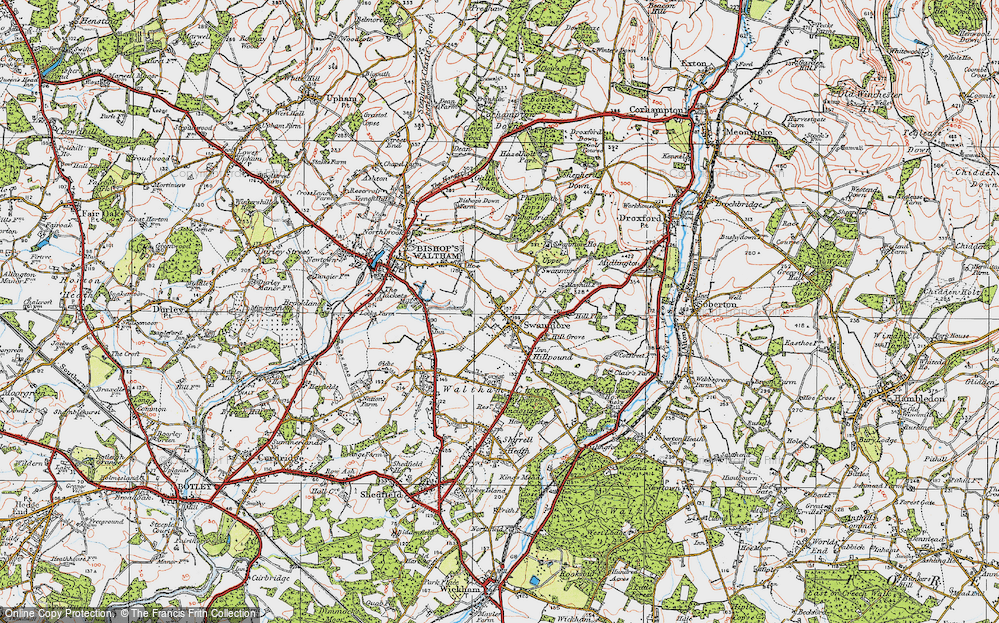 Old Map of Swanmore, 1919 in 1919