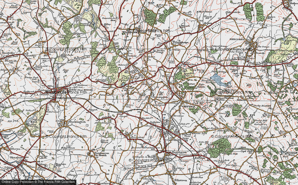 Old Map of Swannington, 1921 in 1921