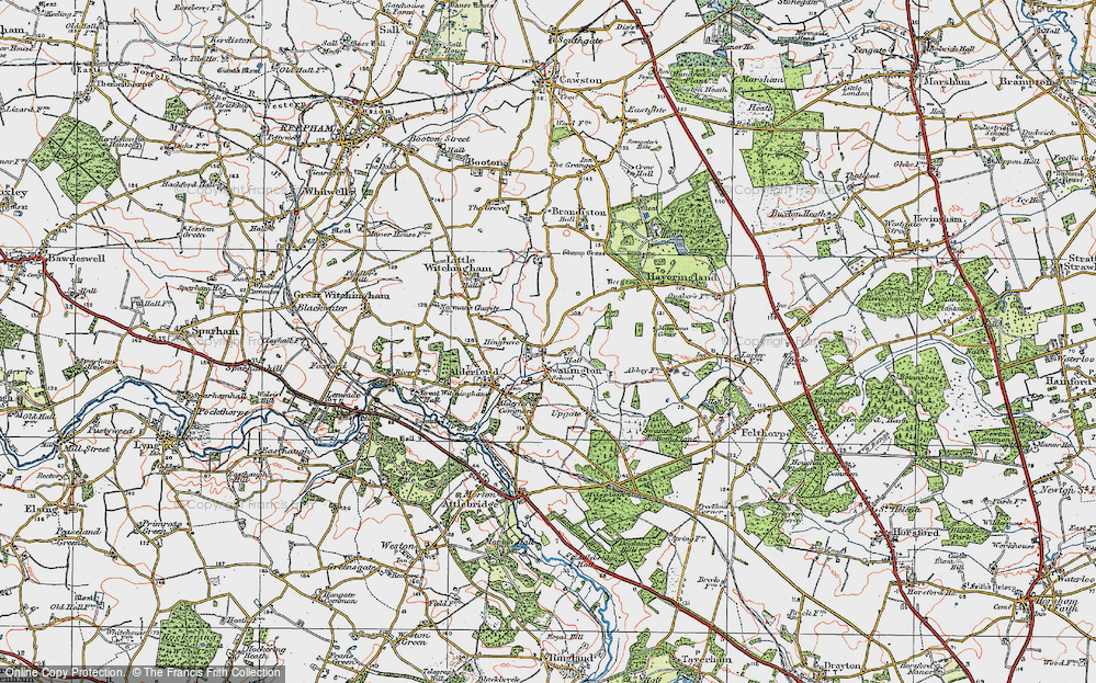Old Map of Swannington, 1922 in 1922