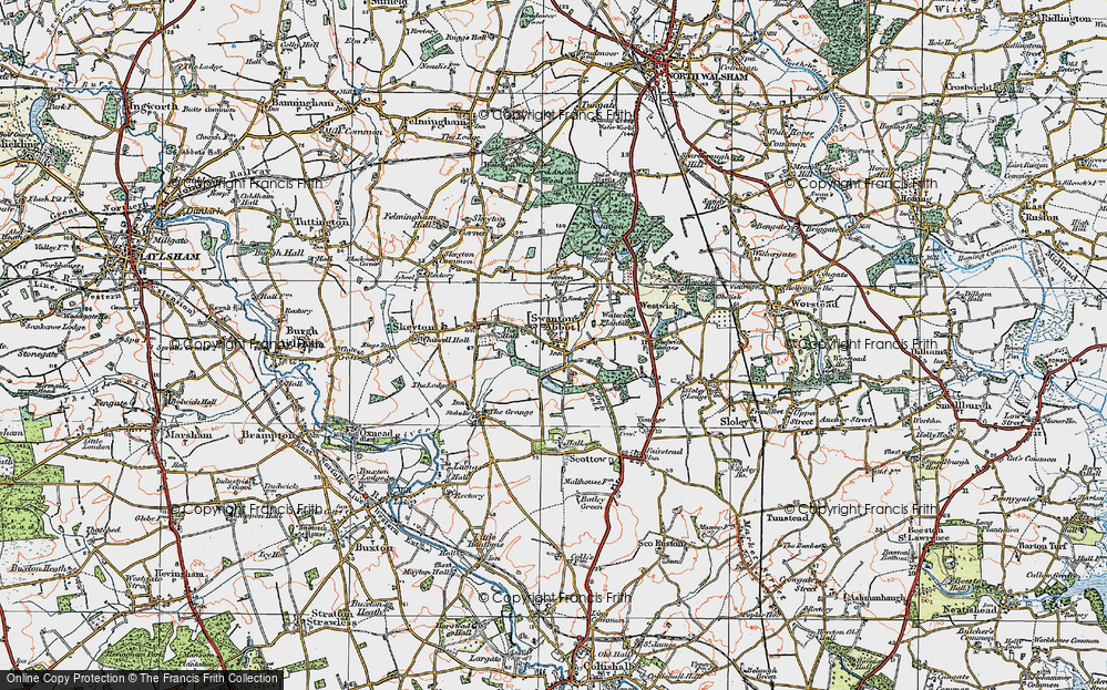 Old Map of Swanton Abbott, 1922 in 1922