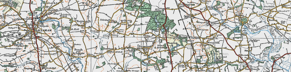 Old map of Swanton Hill in 1922
