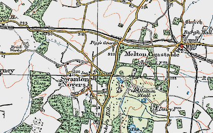 Old map of Swanton Novers in 1921