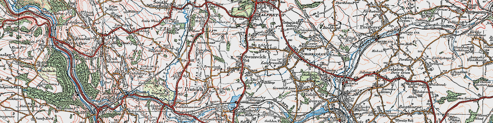 Old map of Swanwick in 1921