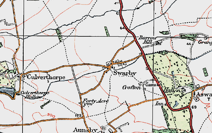 Old map of Swarby in 1922