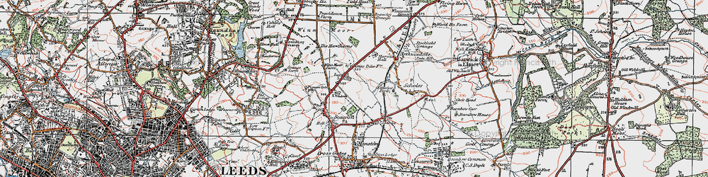 Old map of Whinmoor in 1925