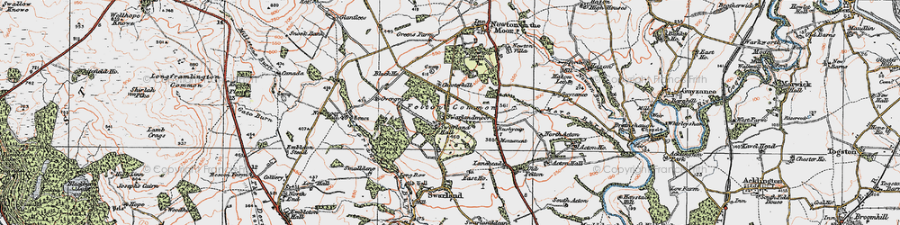 Old map of Swarland in 1925