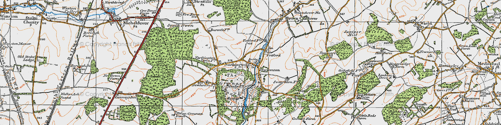 Old map of Swarraton in 1919