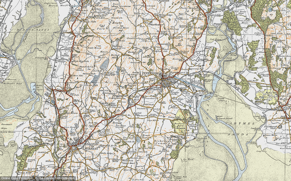 Old Map of Historic Map covering Rosside in 1925