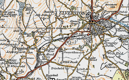 Old map of Swarthmoor in 1925