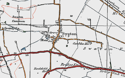 Old map of Swaton in 1922