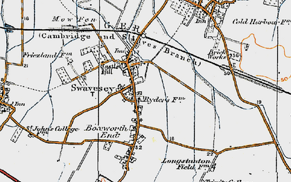 Old map of Swavesey in 1920