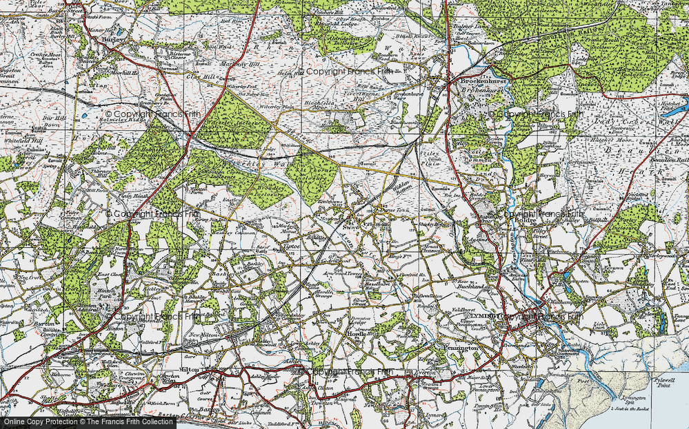Old Map of Sway, 1919 in 1919