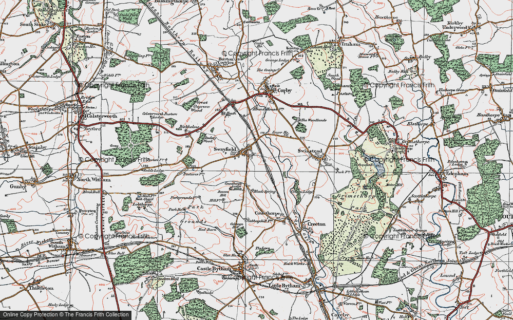 Old Map of Swayfield, 1922 in 1922