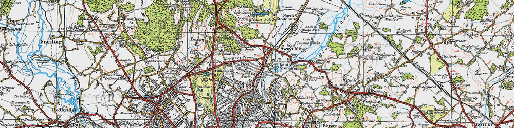 Old map of Swaythling in 1919