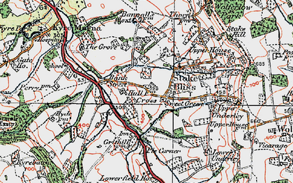 Old map of Sweet Green in 1920