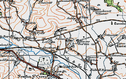 Old map of Sweetham in 1919