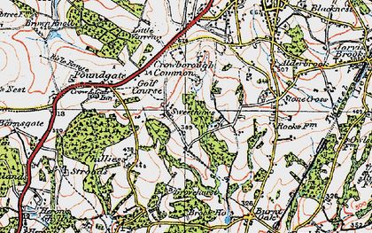 Old map of Sweethaws in 1920