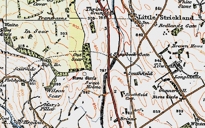 Old map of Sweetholme in 1925