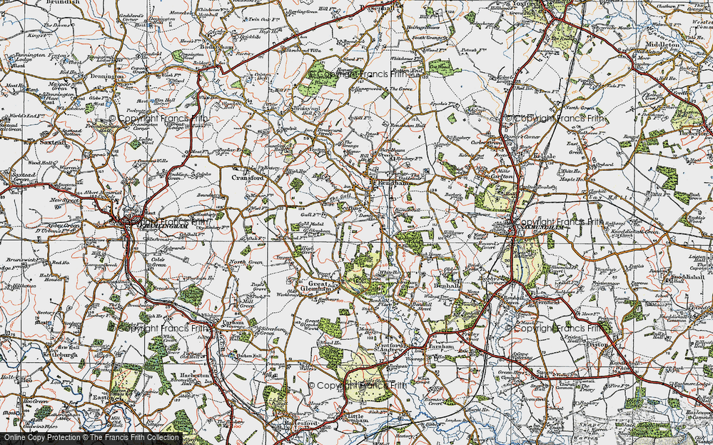 Old Map of Sweffling, 1921 in 1921