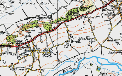 Old map of Swell in 1919