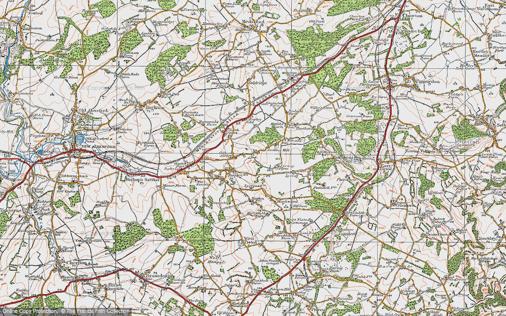 Old Map of Swelling Hill, 1919 in 1919