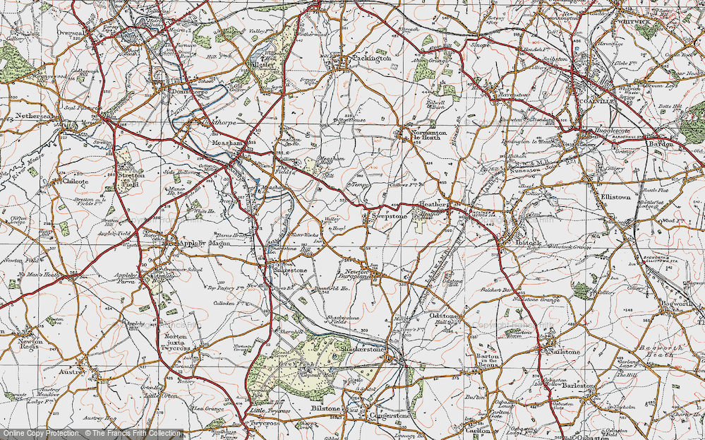 Old Map of Swepstone, 1921 in 1921