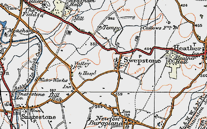 Old map of Swepstone in 1921