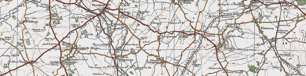 Old map of Swepstone in 1921
