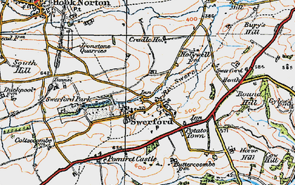 Old map of Swerford in 1919