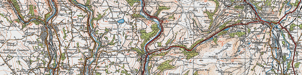 Old map of Swffryd in 1919