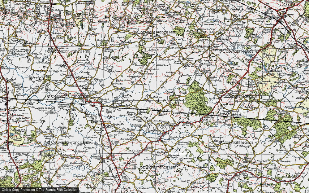 Old Map of Swift's Green, 1921 in 1921