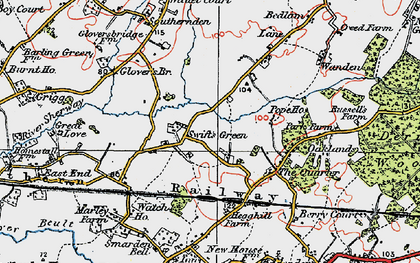 Old map of Swift's Green in 1921