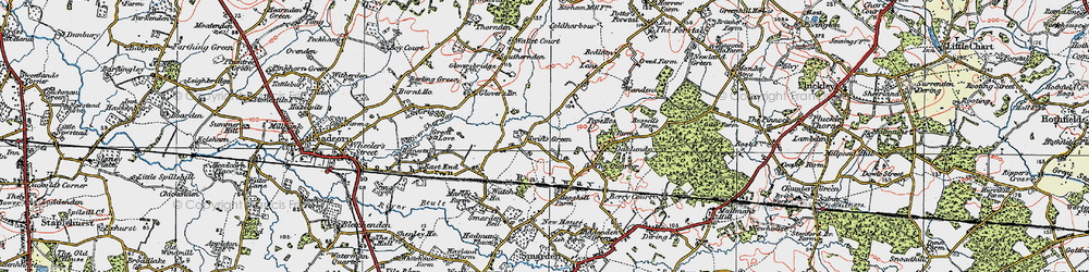 Old map of Swift's Green in 1921