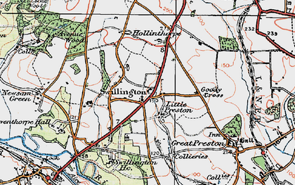 Old map of Swillington in 1925