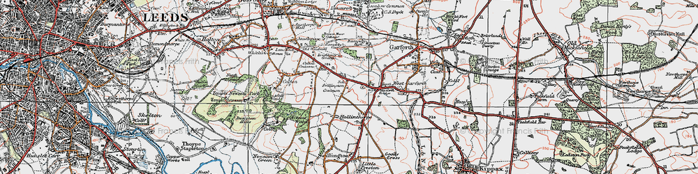 Old map of Swillington Common in 1925