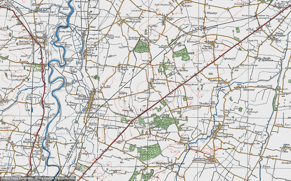 Old Map of Swinderby, 1923 in 1923