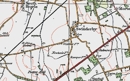 Old map of Swinderby in 1923
