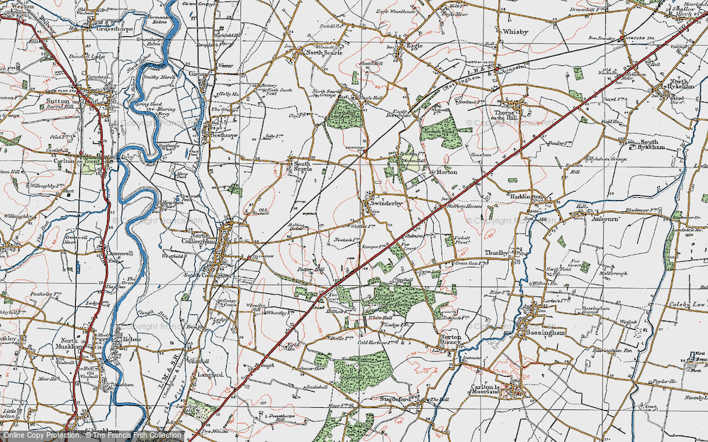 Historic Ordnance Survey Map Of Swinderby 1923 