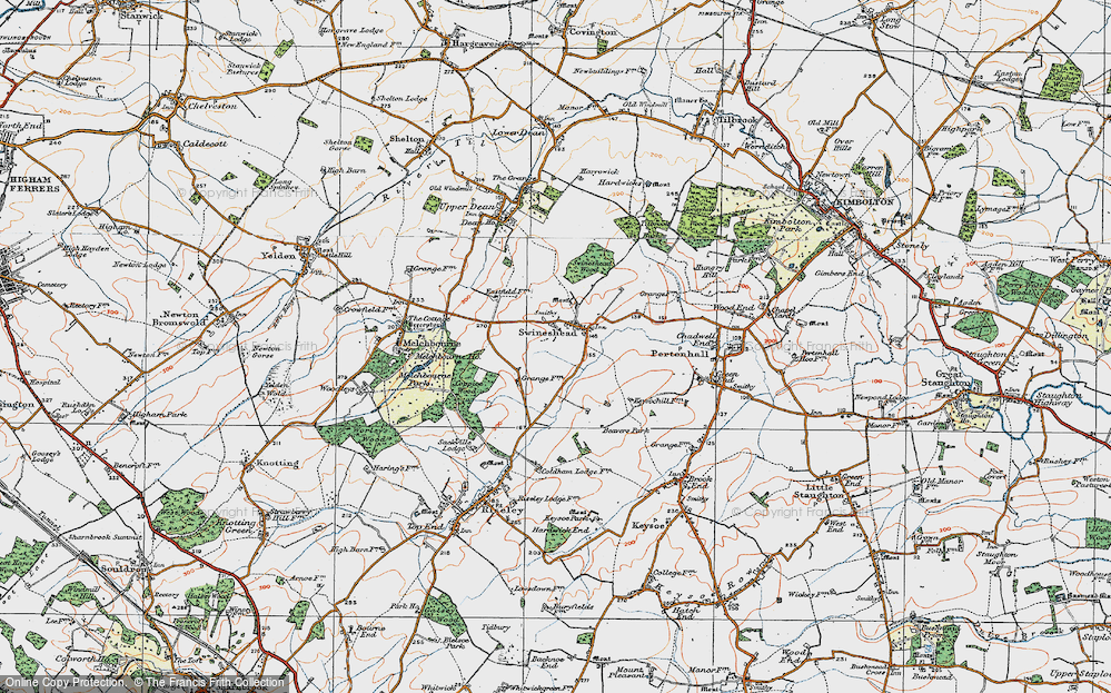 Old Map of Swineshead, 1919 in 1919