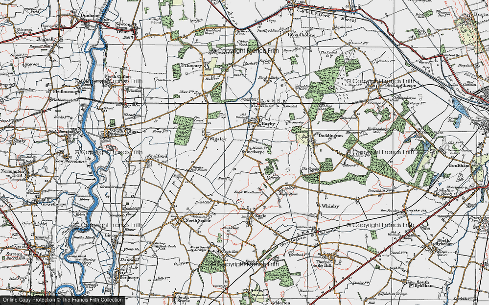 Old Map of Swinethorpe, 1923 in 1923