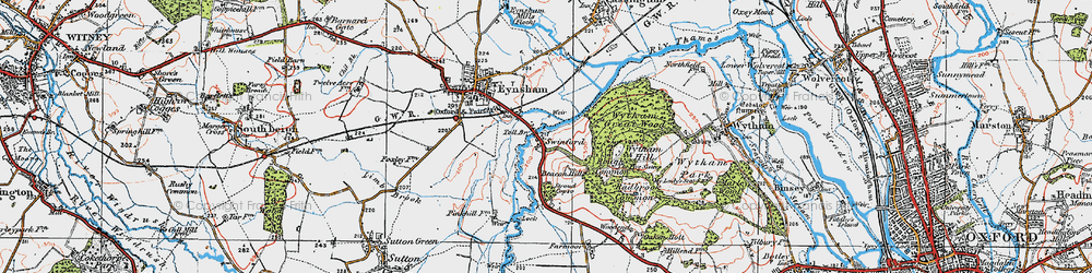 Old map of Wytham Hill in 1919