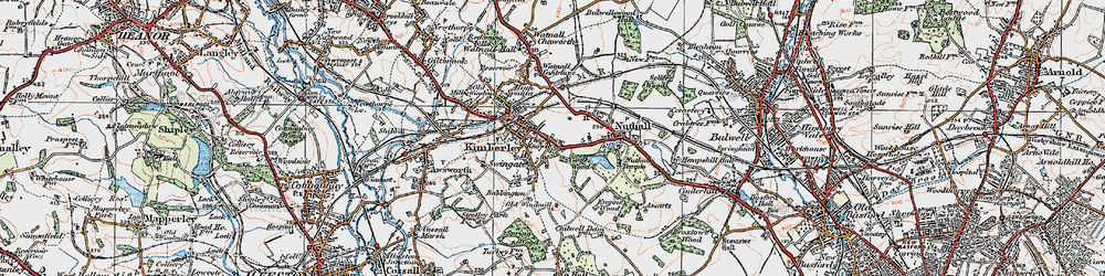 Old map of Swingate in 1921